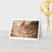 ウズラの挨拶状の系列 カード (黄色い花)