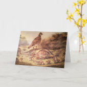 ウズラの挨拶状の系列 カード (黄色い花)