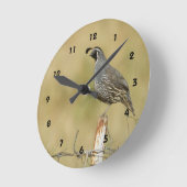 ウズラの柱時計 ラウンド壁時計 (傾斜)