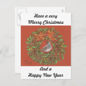 ウズラの砂漠のクリスマスカード シーズンポストカード (正面/裏面)