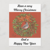 ウズラの砂漠のクリスマスカード シーズンポストカード (正面)