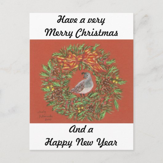 ウズラの砂漠のクリスマスカード シーズンポストカード (正面)