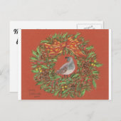 ウズラの砂漠のクリスマスカード シーズンポストカード (正面/裏面)