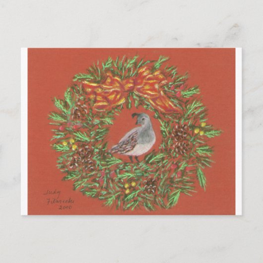 ウズラの砂漠のクリスマスカード シーズンポストカード (正面)