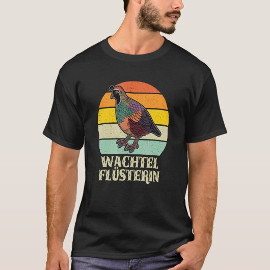 ウズラの鳥の種観賞用ウズラ農家 Tシャツ (正面)
