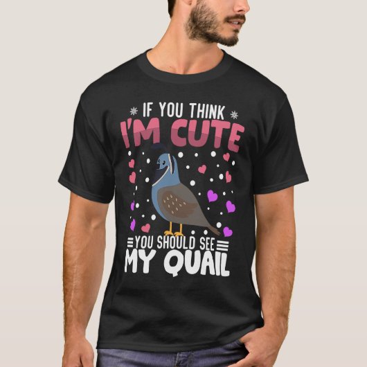 ウズラハートバレンタインデー動物のための女性の子供 Tシャツ (正面)