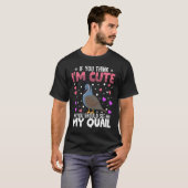 ウズラハートバレンタインデー動物のための女性の子供 Tシャツ (正面フル)