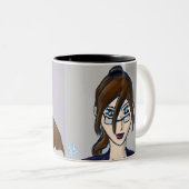 ウズラ人+積乱雲の両面マグカップ ツートーンマグカップ (正面右)