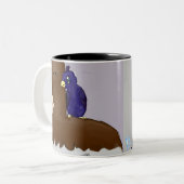 ウズラ人+積乱雲の両面マグカップ ツートーンマグカップ (正面左)