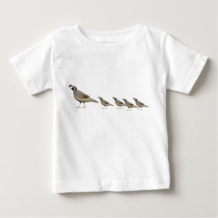 ウズラ家族の乳児のTシャツ ベビーTシャツ