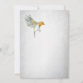 ウズラ素朴とベビーの巣の水の色ベビーシャワー 招待状 (裏面)