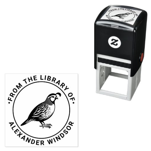 ウズラ野鳥の立ち図書名 セルフインキングスタンプ (インサイチュ)