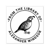 ウズラ野鳥の立ち図書名 セルフインキングスタンプ (デザイン)