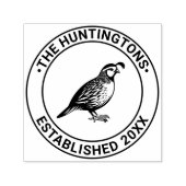 ウズラ野鳥ゲーム鳥立ち家族名日付Est セルフインキングスタンプ (デザイン)