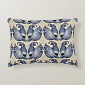 ウズラ鳥の海軍とクリームアクセント枕 アクセントクッション (正面)