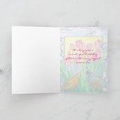 ウズリバーズピンクチューリップフラワーズハッピーバースデー カード (内部)