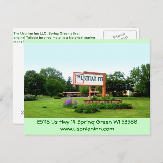 ウソニアイン葉書通り標識 ポストカード (正面/裏面)