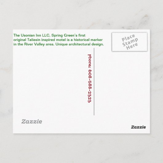 ウソニアイン葉書通り標識 ポストカード (裏面)