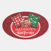 ウタパーソナライズされたースリープバー誕生日 楕円形シール (正面)