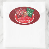 ウタパーソナライズされたースリープバー誕生日 楕円形シール (バッグ)