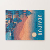 ウダイプールインドイラストレーショントラベルアートヴィンテージ ジグソーパズル (横)