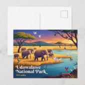 ウダワラウェ国立公園 スリランカ ポストカード (正面/裏面)