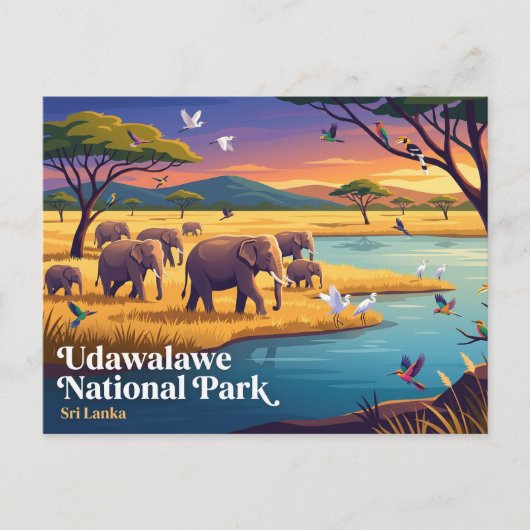 ウダワラウェ国立公園 スリランカ ポストカード (正面)
