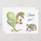 ウチワサボテンのドラゴン及びカメ-サンキューカード サンキューカード (正面/裏面)