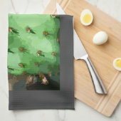 ウチワサボテンの台所かバータオル キッチンタオル (四つ折り)