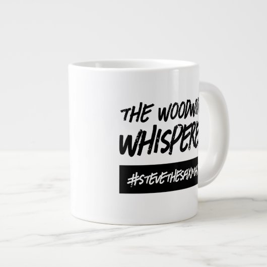 ウッおもしろいドウインウイスパーラーのハッシュタグ名 ジャンボコーヒーマグカップ (正面右)