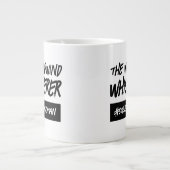 ウッおもしろいドウインウイスパーラーのハッシュタグ名 ジャンボコーヒーマグカップ (正面)