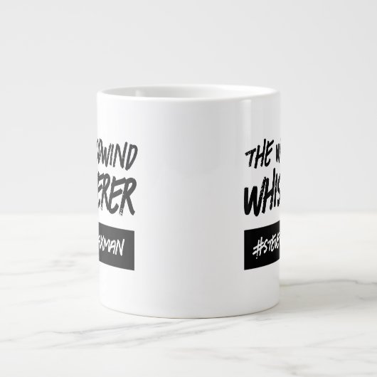 ウッおもしろいドウインウイスパーラーのハッシュタグ名 ジャンボコーヒーマグカップ (正面)