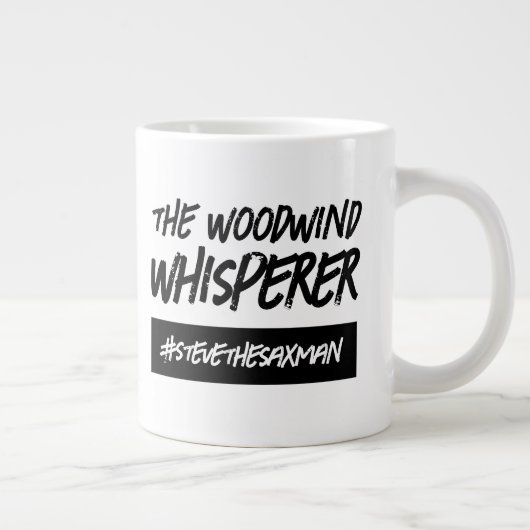 ウッおもしろいドウインウイスパーラーのハッシュタグ名 ジャンボコーヒーマグカップ (右)