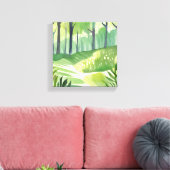 ウッお洒落ド | 森林の水彩風景 キャンバスプリント (インサイチュ (リビング))