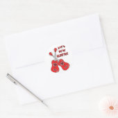 ウッケーンマイバレンタインウクレレハート ラウンドシール (封筒)