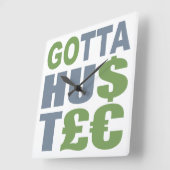 ウッスル/ HU$T£€壁カスタム時計 スクエア壁時計 (傾斜)