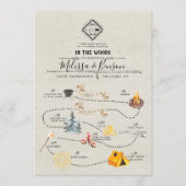 ウッズでのウェディングウィークエンドの予定カード プログラム (正面)