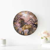 ウッズの壁時計の野生の馬 ラージ壁時計 (ホーム)