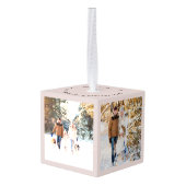 ウッズの新しい首の写真と新しい住所 キューブオーナメント (裏面アングル)