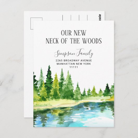 ウッズの新首の動きの発表 ポストカード (正面/裏面)