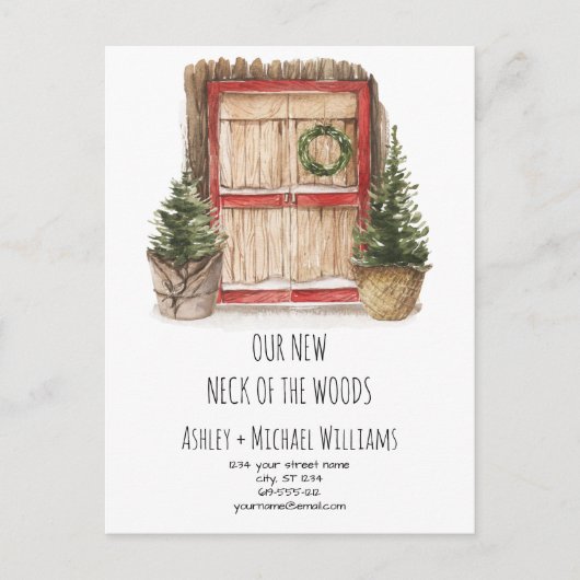 ウッズの新首の動きの発表 案内ポストカード (正面)