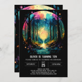 ウッズアドベンチャーミスティック誕生日 招待状 (正面/裏面)