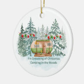 ウッズオナのキャンプの夢を見ている セラミックオーナメント (左)