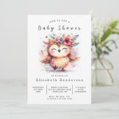 ウッズカスタムフクロウベビーシャワー 招待状 (スタンド正面)