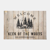 ウッズキャビンファミリーの首へようこそ ドアマット (正面)