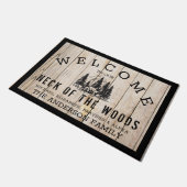 ウッズキャビンファミリーの首へようこそ ドアマット (アングル)