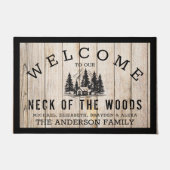 ウッズキャビンファミリーの首へようこそ ドアマット (正面)