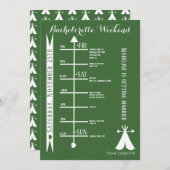 ウッズキャンプ独身最後の週末旅行の予定 招待状 (正面/裏面)