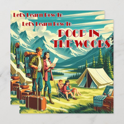 ウッズキャ学ンプでウンチする方法 サンキューカード (正面/裏面)