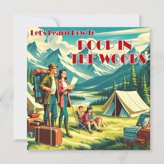 ウッズキャ学ンプでウンチする方法 サンキューカード (正面)